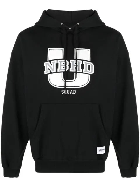 Neighborhood logo-print cotton hoodie