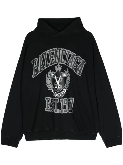 Balenciaga DIY College-print cotton hoodie