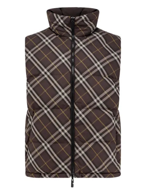 Burberry check-pattern padded gilet