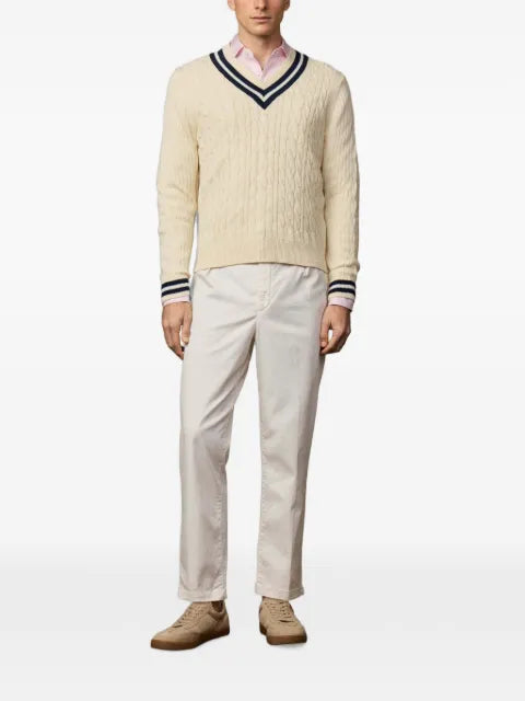 Hackett London cable-knit cricket sweater