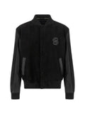 BOSS monogram-patch bomber jacket