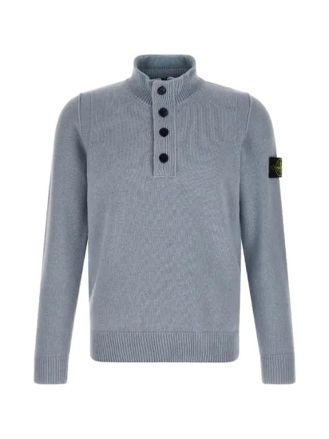 Stone Island 5100005 full rib cotton bouclé hooded zip-up jumper