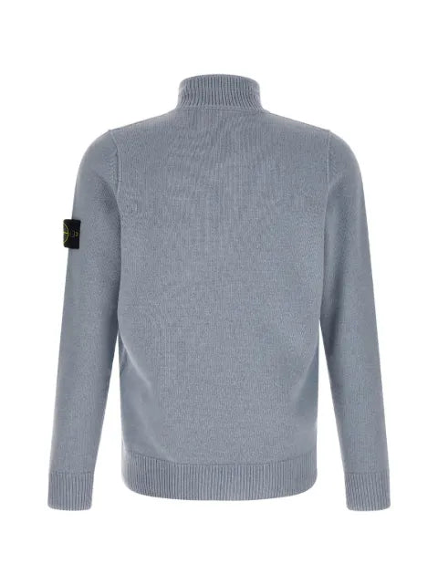 Stone Island 5100005 full rib cotton bouclé hooded zip-up jumper