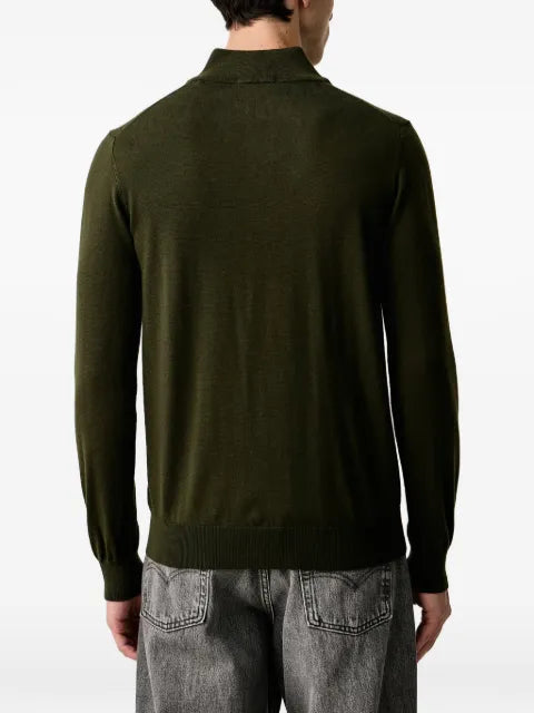 Aeronautica Militare button-placket logo-embroidered sweater