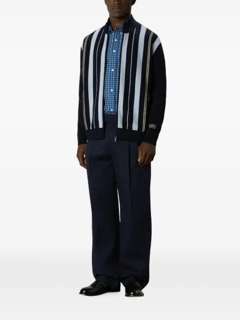 Drôle De Monsieur striped zip-up sweater