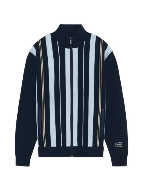 Drôle De Monsieur striped zip-up sweater