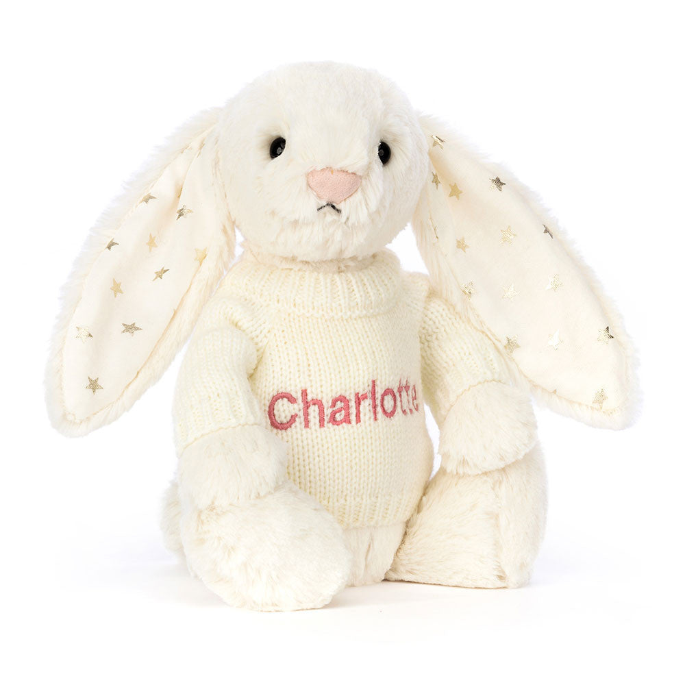 Bashful Twinkle Bunny with Personalized Cream Jumper