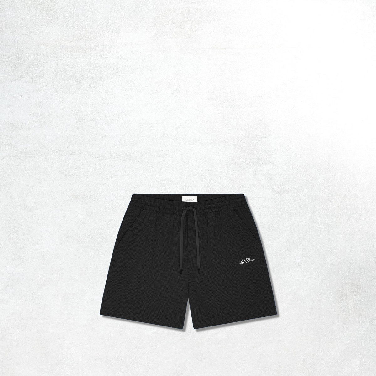Les Deux Seersucker Swim Shorts: Tap Shoe Black