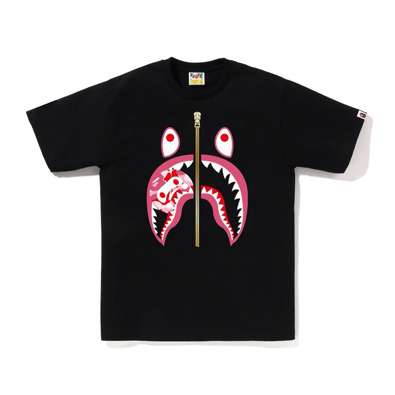 BAPE Ape Head Shark Print Unisex Casual T-Shirt