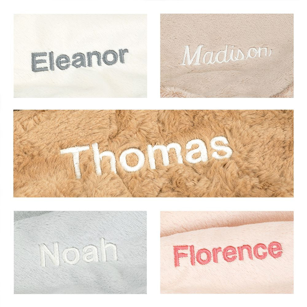 Personalized Bashful Black & Cream Puppy Blankie