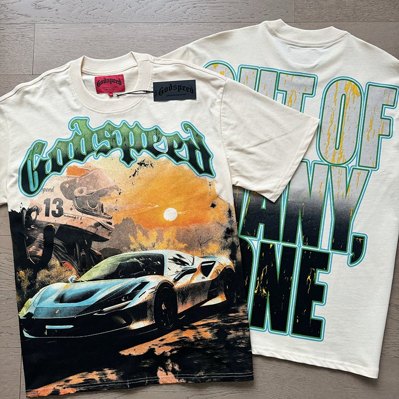Godspeed Cream Car Graphic Short-Sleeve T-Shirt