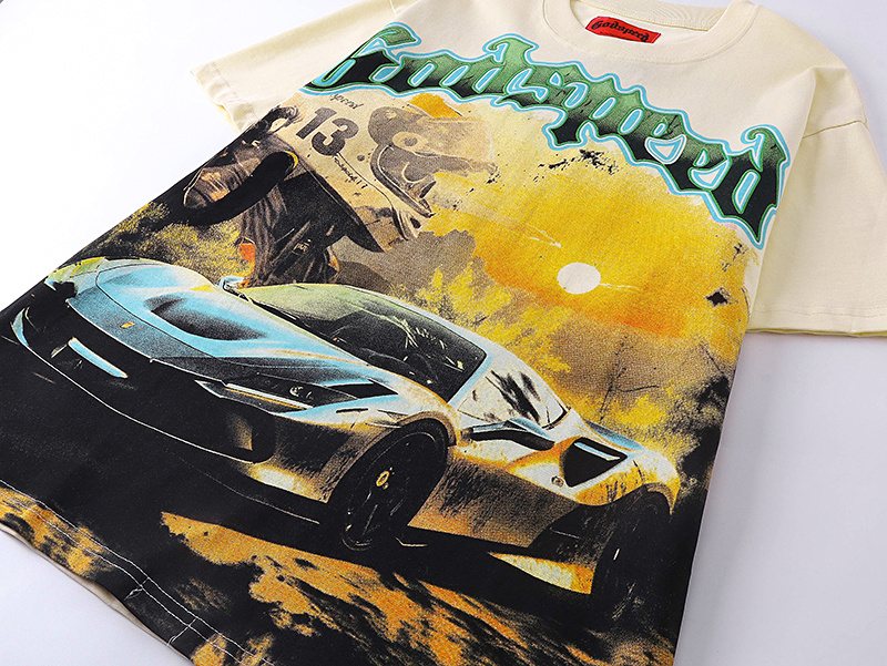 Godspeed Cream Car Graphic Short-Sleeve T-Shirt