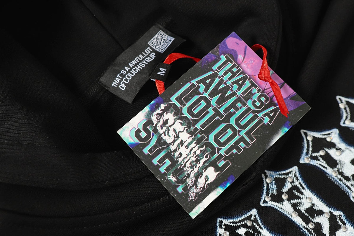 THAT'S A AWFUL LOT OF COUGH SYRUP Star Skull Graphic Hoodie