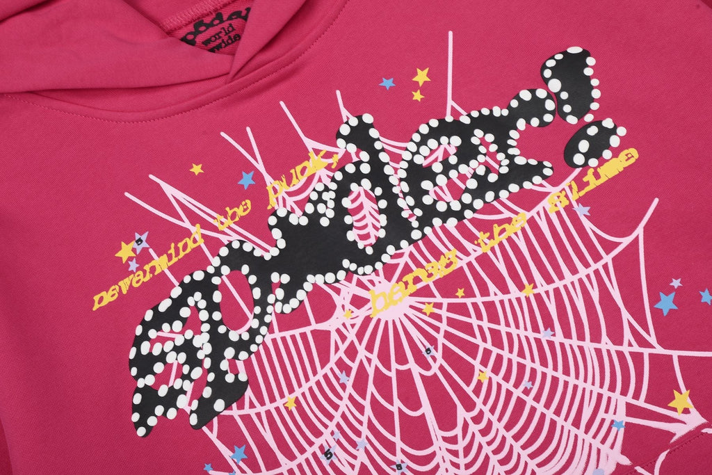 Sp5der Pink Spiderweb Graphic Matching Set