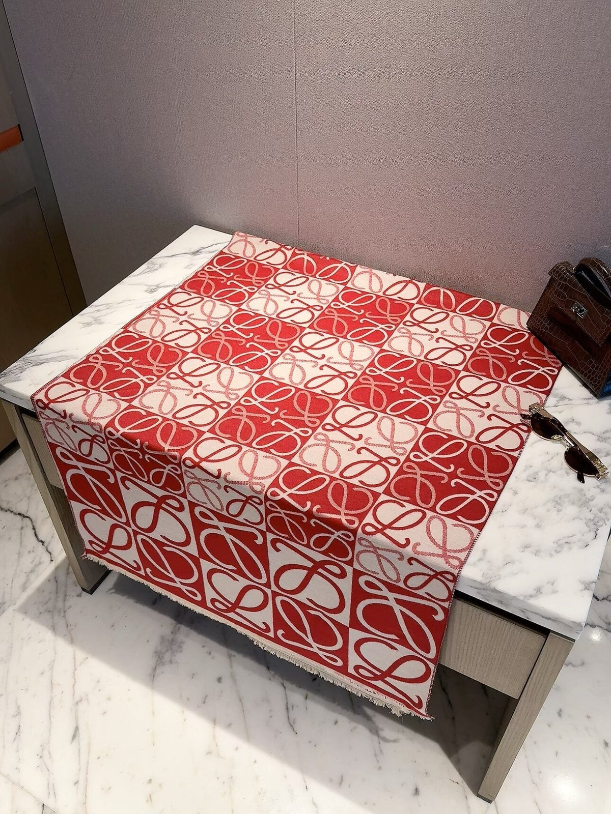Loewe Style Anagram Pattern Scarf