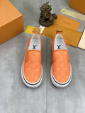 Louis Vuitton Orange Patterned Slip-On Shoes
