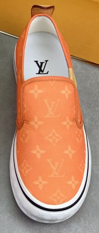 Louis Vuitton Orange Patterned Slip-On Shoes