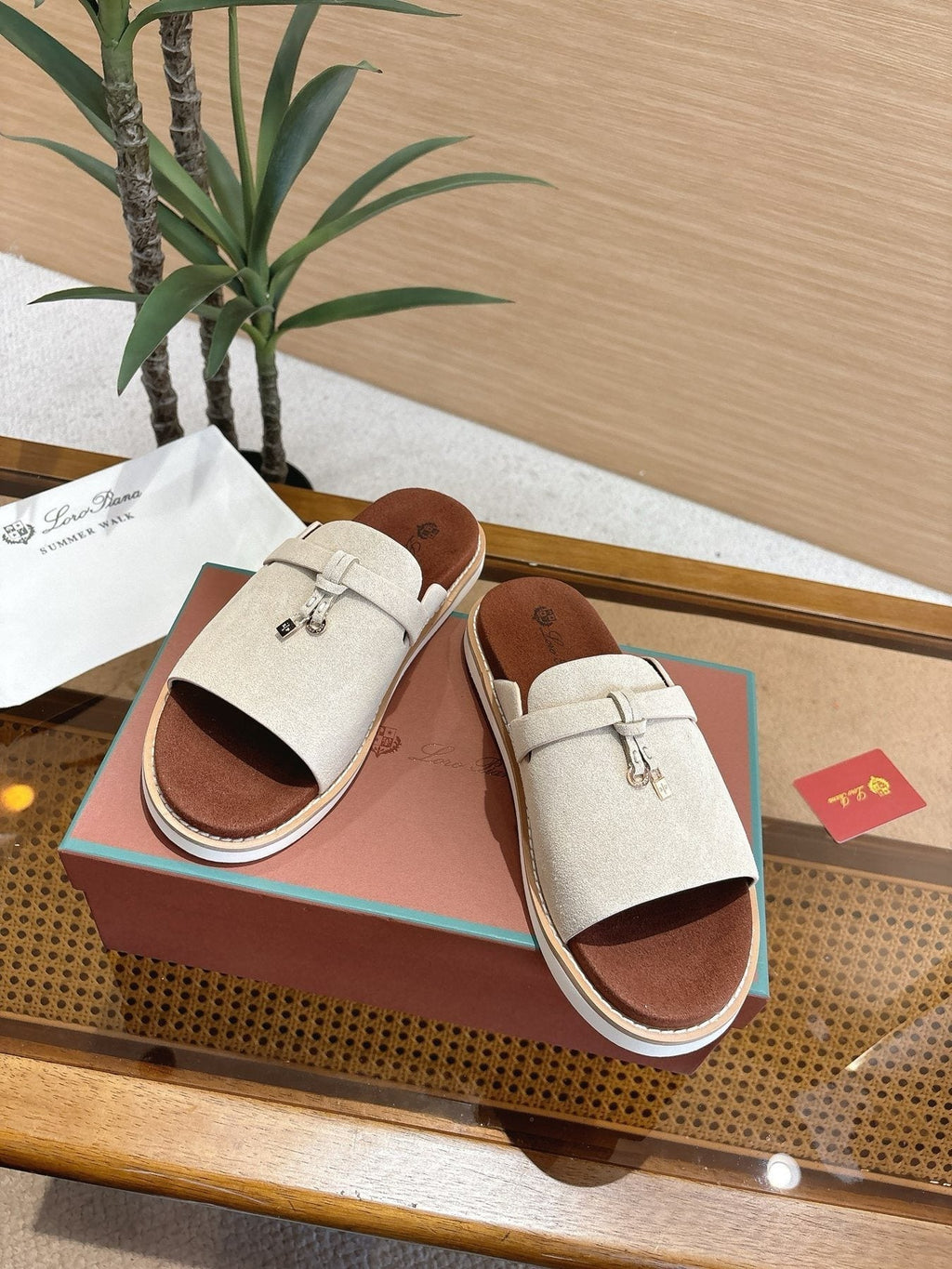 Loro Piana Men's Textured Leather Mule Sandals