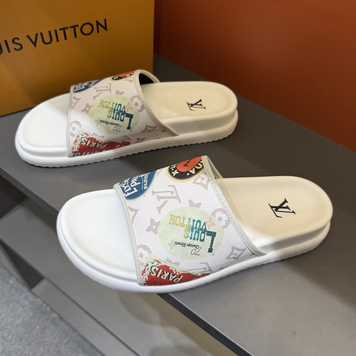 Louis Vuitton Colorful Print Slide Sandals
