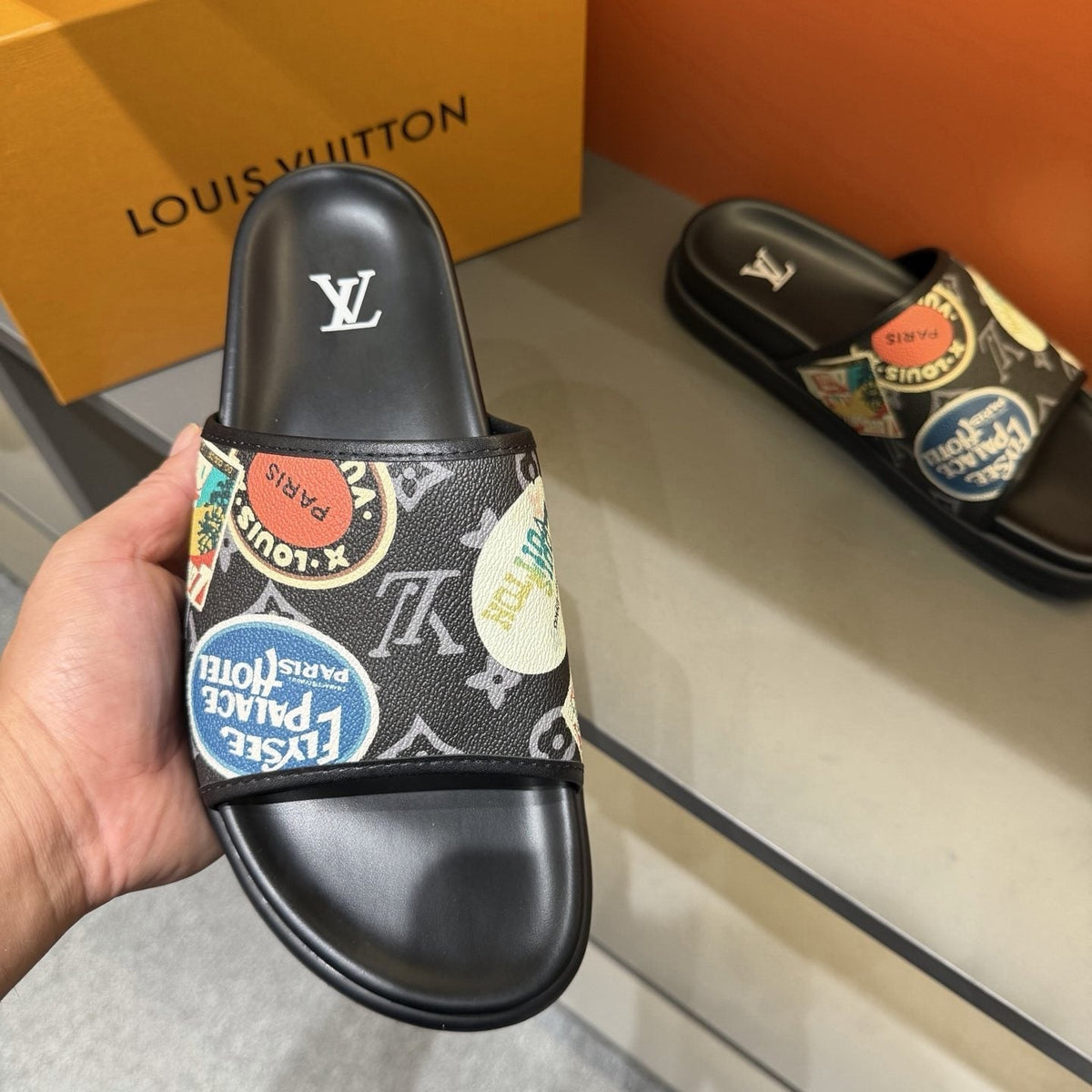 Louis Vuitton Colorful Print Slide Sandals